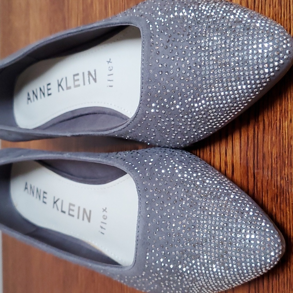 NWOB ANNE KLEIN iflex "KELLERY" Sparkle Toe Wedge Heel Shoes - Picture 6 of 10
